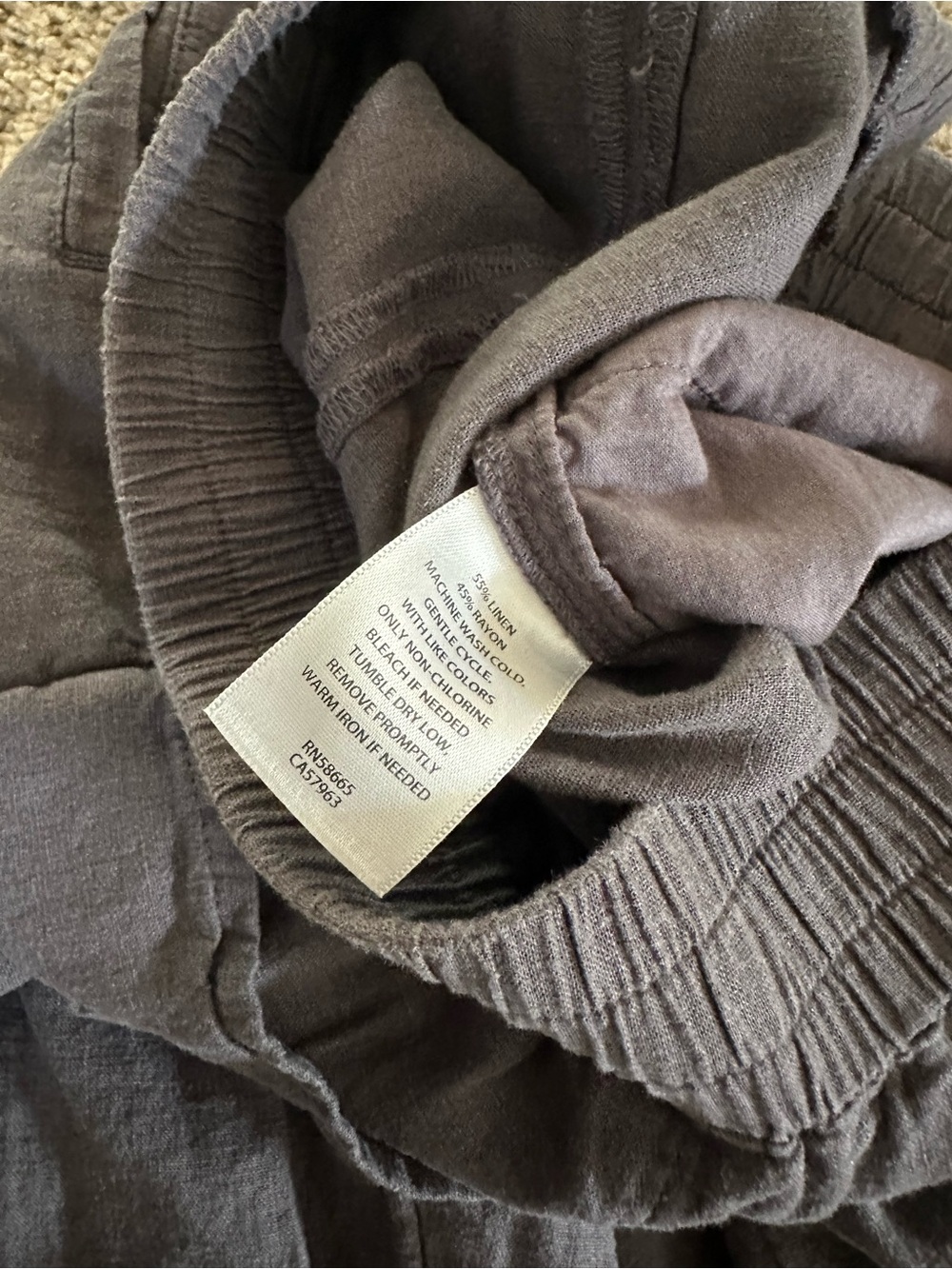 Gray Linen blend pull on pants - Picture 5 of 5